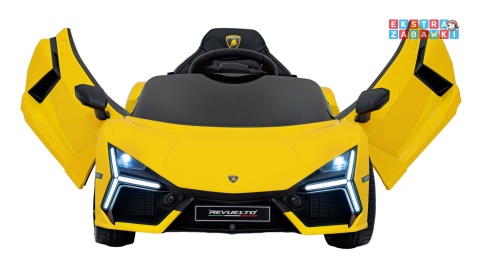 Lamborghini Revuelto na akumulator - żółty, 4x4, 2x45W i 2x35W, 12V/9Ah, pilot, ekoskóra, EVA [QLS-8603]