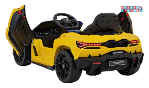Lamborghini Revuelto na akumulator - żółty, 4x4, 2x45W i 2x35W, 12V/9Ah, pilot, ekoskóra, EVA [QLS-8603]