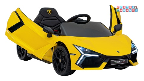 Lamborghini Revuelto na akumulator - żółty, 4x4, 2x45W i 2x35W, 12V/9Ah, pilot, ekoskóra, EVA [QLS-8603]