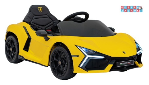 Lamborghini Revuelto na akumulator - żółty, 4x4, 2x45W i 2x35W, 12V/9Ah, pilot, ekoskóra, EVA [QLS-8603]