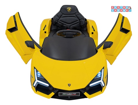 Lamborghini Revuelto na akumulator - żółty, 4x4, 2x45W i 2x35W, 12V/9Ah, pilot, ekoskóra, EVA [QLS-8603]
