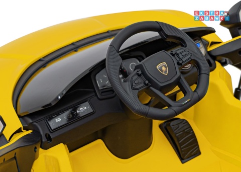 Lamborghini Revuelto na akumulator - żółty, 4x4, 2x45W i 2x35W, 12V/9Ah, pilot, ekoskóra, EVA [QLS-8603]