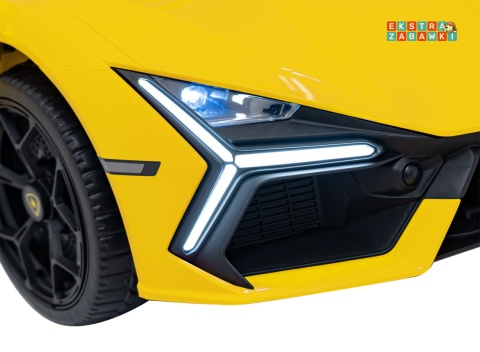 Lamborghini Revuelto na akumulator - żółty, 4x4, 2x45W i 2x35W, 12V/9Ah, pilot, ekoskóra, EVA [QLS-8603]