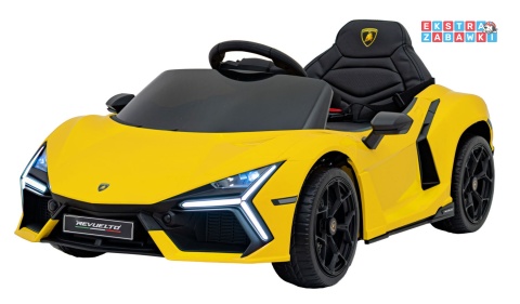 Lamborghini Revuelto na akumulator - żółty, 4x4, 2x45W i 2x35W, 12V/9Ah, pilot, ekoskóra, EVA [QLS-8603]