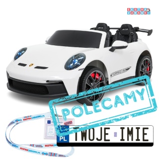 Porsche 911 GT3 STRONG dwuosobowe na akumulator - biały, 2x280W 24V/10Ah, wyciszone silniki, pilot, EVA, LED [DK-P911.STRONG]