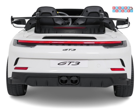 Porsche 911 GT3 STRONG dwuosobowe na akumulator - biały, 2x280W 24V/10Ah, wyciszone silniki, pilot, EVA, LED [DK-P911.STRONG]