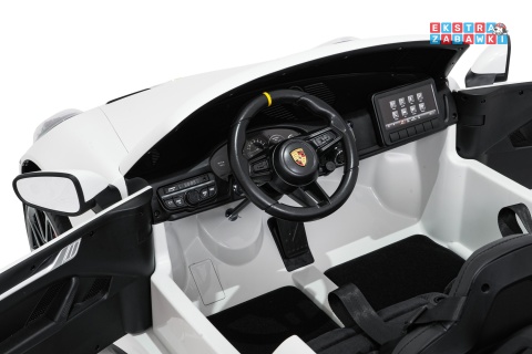 Porsche 911 GT3 STRONG dwuosobowe na akumulator - biały, 2x280W 24V/10Ah, wyciszone silniki, pilot, EVA, LED [DK-P911.STRONG]