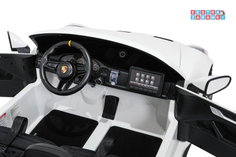 Porsche 911 GT3 STRONG dwuosobowe na akumulator - biały, 2x280W 24V/10Ah, wyciszone silniki, pilot, EVA, LED [DK-P911.STRONG]
