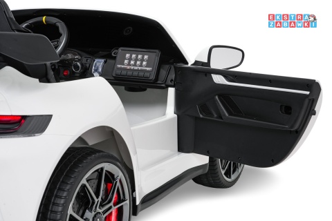 Porsche 911 GT3 STRONG dwuosobowe na akumulator - biały, 2x280W 24V/10Ah, wyciszone silniki, pilot, EVA, LED [DK-P911.STRONG]