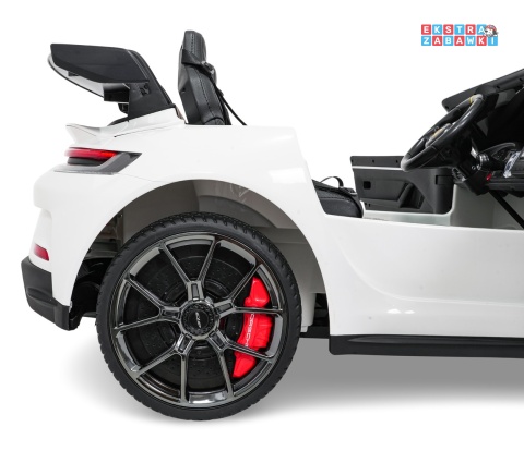 Porsche 911 GT3 STRONG dwuosobowe na akumulator - biały, 2x280W 24V/10Ah, wyciszone silniki, pilot, EVA, LED [DK-P911.STRONG]
