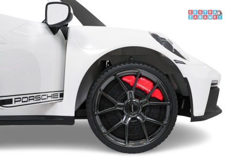 Porsche 911 GT3 STRONG dwuosobowe na akumulator - biały, 2x280W 24V/10Ah, wyciszone silniki, pilot, EVA, LED [DK-P911.STRONG]