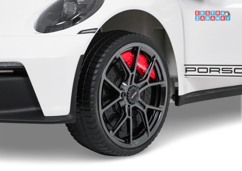 Porsche 911 GT3 STRONG dwuosobowe na akumulator - biały, 2x280W 24V/10Ah, wyciszone silniki, pilot, EVA, LED [DK-P911.STRONG]