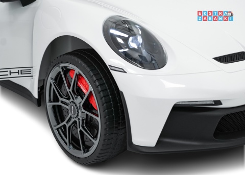 Porsche 911 GT3 STRONG dwuosobowe na akumulator - biały, 2x280W 24V/10Ah, wyciszone silniki, pilot, EVA, LED [DK-P911.STRONG]