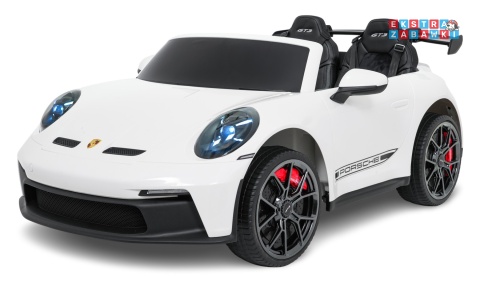 Porsche 911 GT3 STRONG dwuosobowe na akumulator - biały, 2x280W 24V/10Ah, wyciszone silniki, pilot, EVA, LED [DK-P911.STRONG]
