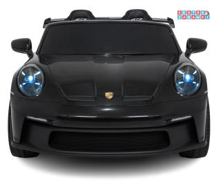 Porsche 911 GT3 dwuosobowe na akumulator - czarny, 4x200W 24V/10Ah, pilot, EVA, pasy, LED, panel muzyczny z BT [DK-P911]