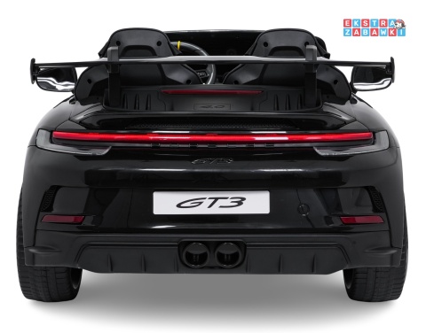 Porsche 911 GT3 dwuosobowe na akumulator - czarny, 4x200W 24V/10Ah, pilot, EVA, pasy, LED, panel muzyczny z BT [DK-P911]