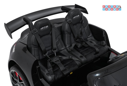 Porsche 911 GT3 dwuosobowe na akumulator - czarny, 4x200W 24V/10Ah, pilot, EVA, pasy, LED, panel muzyczny z BT [DK-P911]