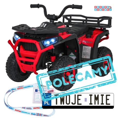 Quad ATV Robust 01 na akumulator - czerwony, 4x35W 12V/9Ah, EVA, LED, ekoskóra [XMX-651]