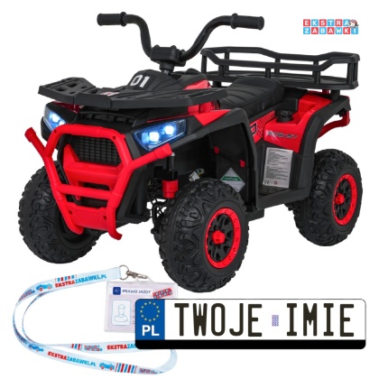 Quad ATV Robust 01 na akumulator - czerwony, 4x35W 12V/9Ah, EVA, LED, ekoskóra [XMX-651]