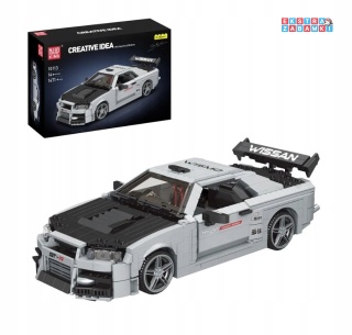 [10113] Mould king 1471 el. samochód model Skyline GTR R34 klocki konstrukcyjne