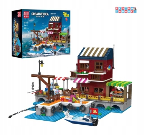 [10110] Mould king 800 el. przystań rybacka boat dock klocki konstrukcyjne