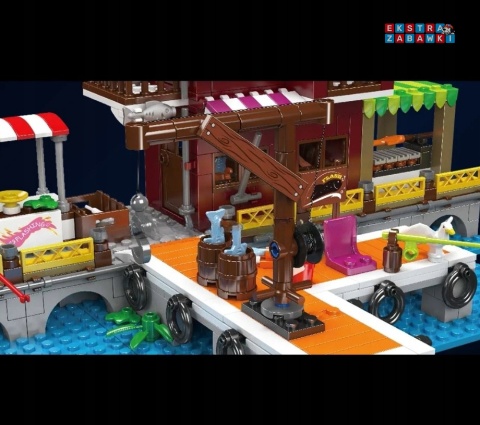 [10110] Mould king 800 el. przystań rybacka boat dock klocki konstrukcyjne