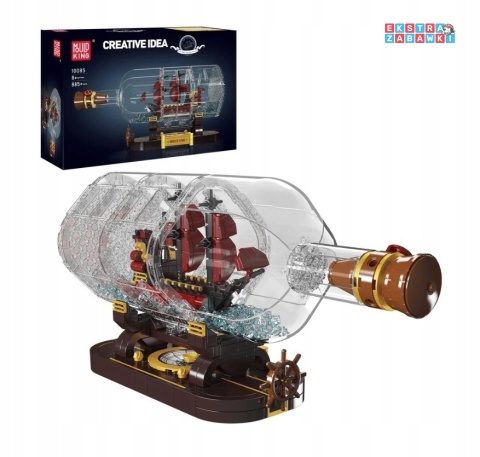 [10085] Mould king 885 el. klocki konstrukcyjne statek w butelce