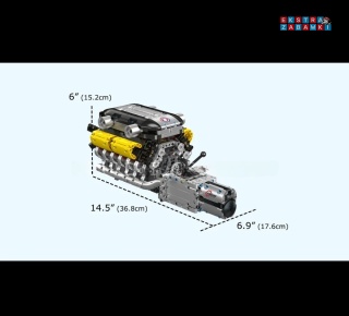 [10202] Mould king 1260 el. silnik V12 skrzynia biegów klocki Technic