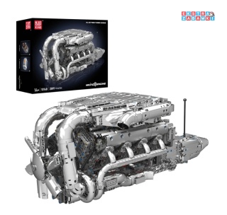 [10168] Klocki 2899 el. Model silnik V8 Twin Turbo skrzynia biegów Mould King [S]