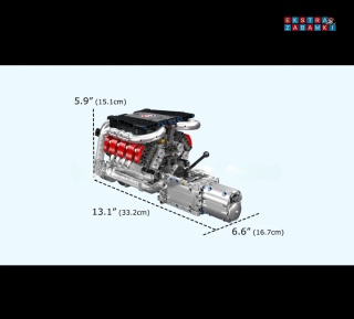 [10203] Mould king 1169 el. silnik V8 skrzynia biegów klocki Technic