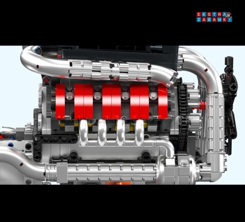 [10203] Mould king 1169 el. silnik V8 skrzynia biegów klocki Technic