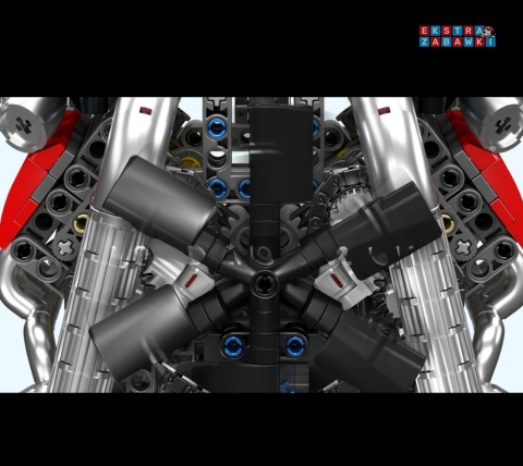 [10203] Mould king 1169 el. silnik V8 skrzynia biegów klocki Technic
