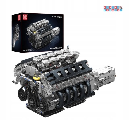 [10250] Klocki 1834 el. silnik LFA V10 skrzynia biegów Technic Mould king