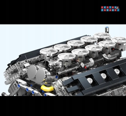 [10250] Mould king 1834 el. silnik LFA V10 skrzynia biegów klocki Technic