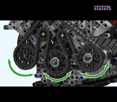 [10250] Mould king 1834 el. silnik LFA V10 skrzynia biegów klocki Technic