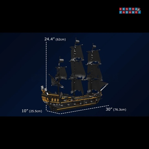 [13199] Mould king 3180 el. czarny statek piracki klocki konstrukcyjne