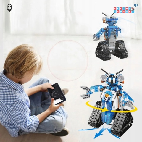 [15059] Mould king 369 el. Zdalnie sterowany niebieski robot klocki Technic
