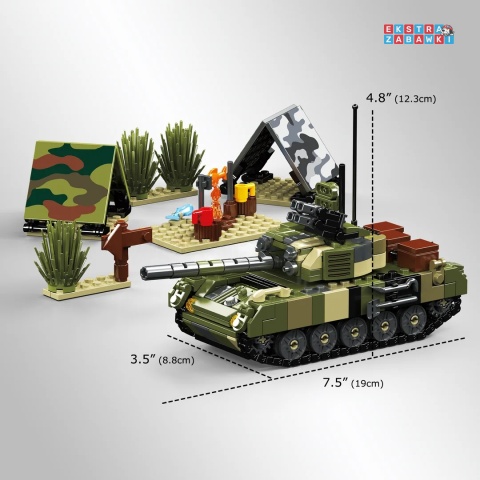 [24073] Klocki 513 el. konstrukcyjne Czołg z obozem wojskowym T-72B3 Mould King