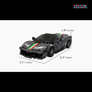[27068S] Klocki Konstrukcyjne auto Speed 488 Pista czarne 384 el. Mould King
