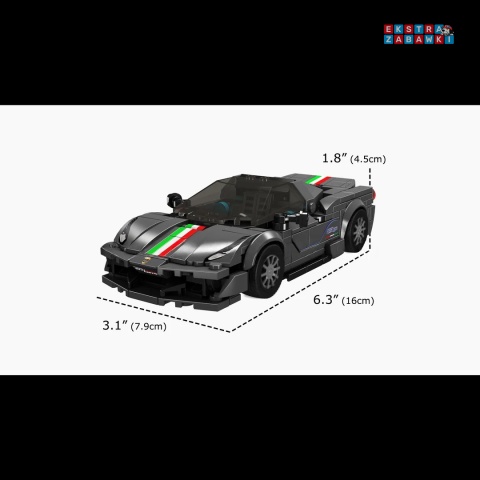 [27068S] Klocki Konstrukcyjne auto Speed 488 Pista czarne 384 el. Mould King