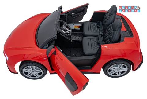 Czerwone Audi Spyder R8 Lift na akumulator - 2x200W, 24V/14Ah, ekoskóra - [A3000]