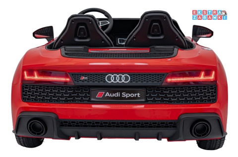 Czerwone Audi Spyder R8 Lift na akumulator - 2x200W, 24V/14Ah, ekoskóra - [A3000]