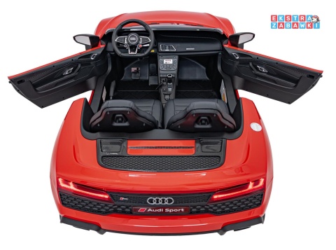Czerwone Audi Spyder R8 Lift na akumulator - 2x200W, 24V/14Ah, ekoskóra - [A3000]