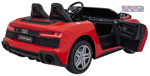 Czerwone Audi Spyder R8 Lift na akumulator - 2x200W, 24V/14Ah, ekoskóra - [A3000]