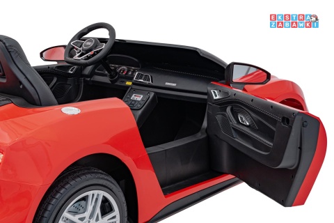Czerwone Audi Spyder R8 Lift na akumulator - 2x200W, 24V/14Ah, ekoskóra - [A3000]
