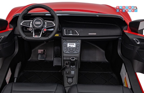 Czerwone Audi Spyder R8 Lift na akumulator - 2x200W, 24V/14Ah, ekoskóra - [A3000]