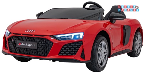 Czerwone Audi Spyder R8 Lift na akumulator - 2x200W, 24V/14Ah, ekoskóra - [A3000]