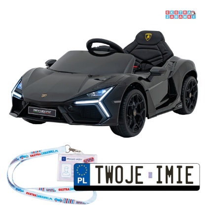 Lamborghini Revuelto na akumulator - czarny, 4x4, 2x45W i 2x35W, 12V/9Ah, pilot, ekoskóra, EVA [QLS-8603]
