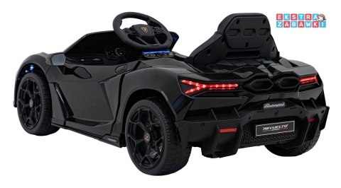 Lamborghini Revuelto na akumulator - czarny, 4x4, 2x45W i 2x35W, 12V/9Ah, pilot, ekoskóra, EVA [QLS-8603]