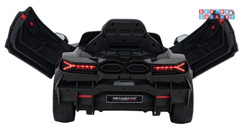 Lamborghini Revuelto na akumulator - czarny, 4x4, 2x45W i 2x35W, 12V/9Ah, pilot, ekoskóra, EVA [QLS-8603]